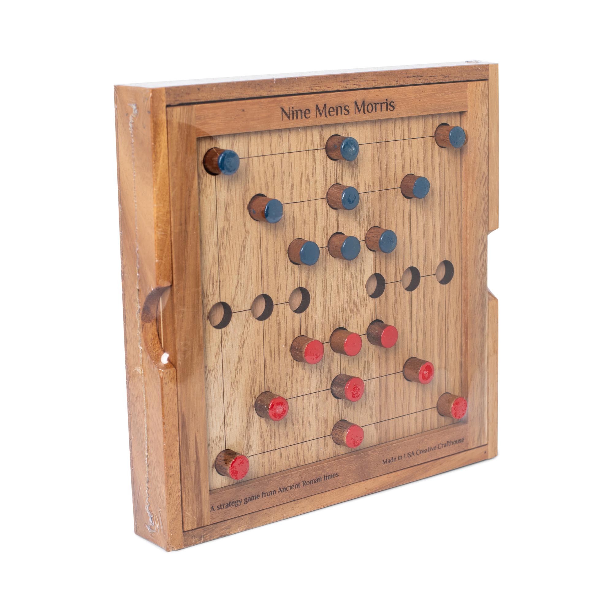 Brimtoy Gioco Da Tavolo Tradizionale 9 Uomini Morris In Legno Massello – Fatto A Mano Nel Regno Unito, 24x24 Cm, Per 2 Giocatori