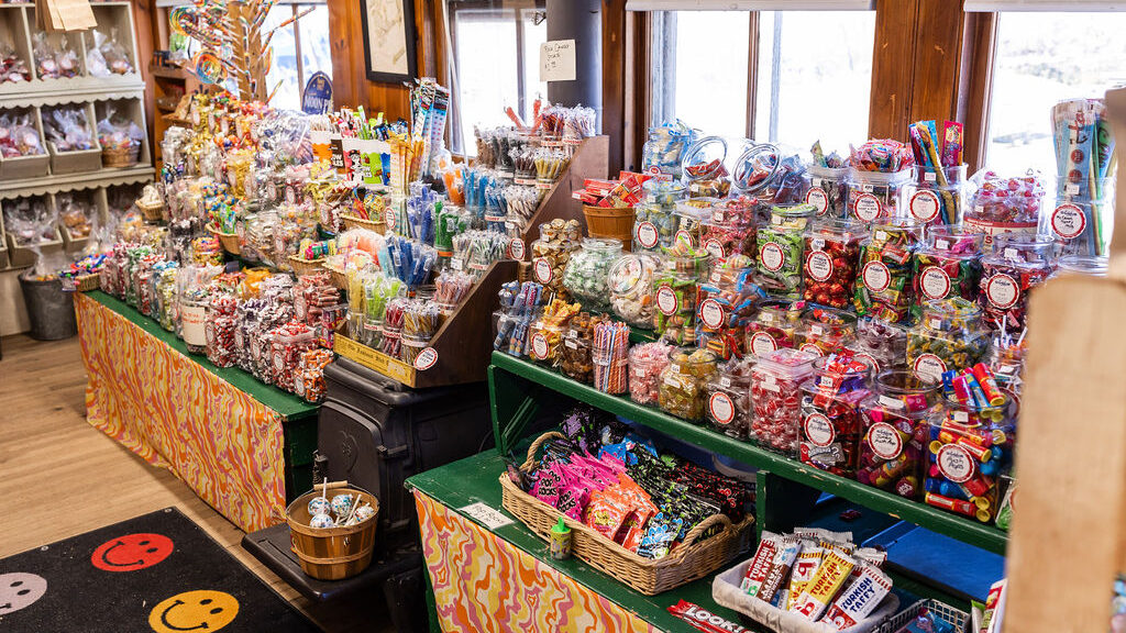 Calef's Candyland lined with candy jars