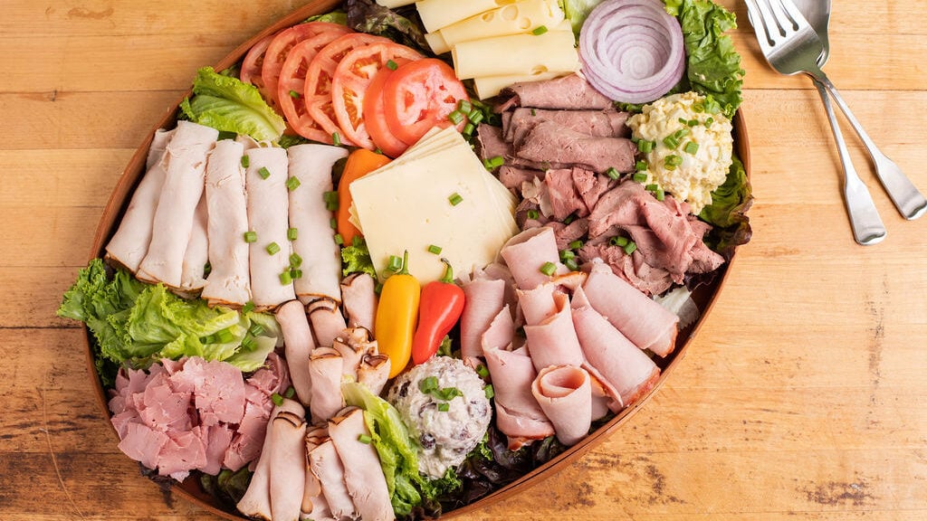 Calef's Deluxe Deli Platter with deli meats and deli salads