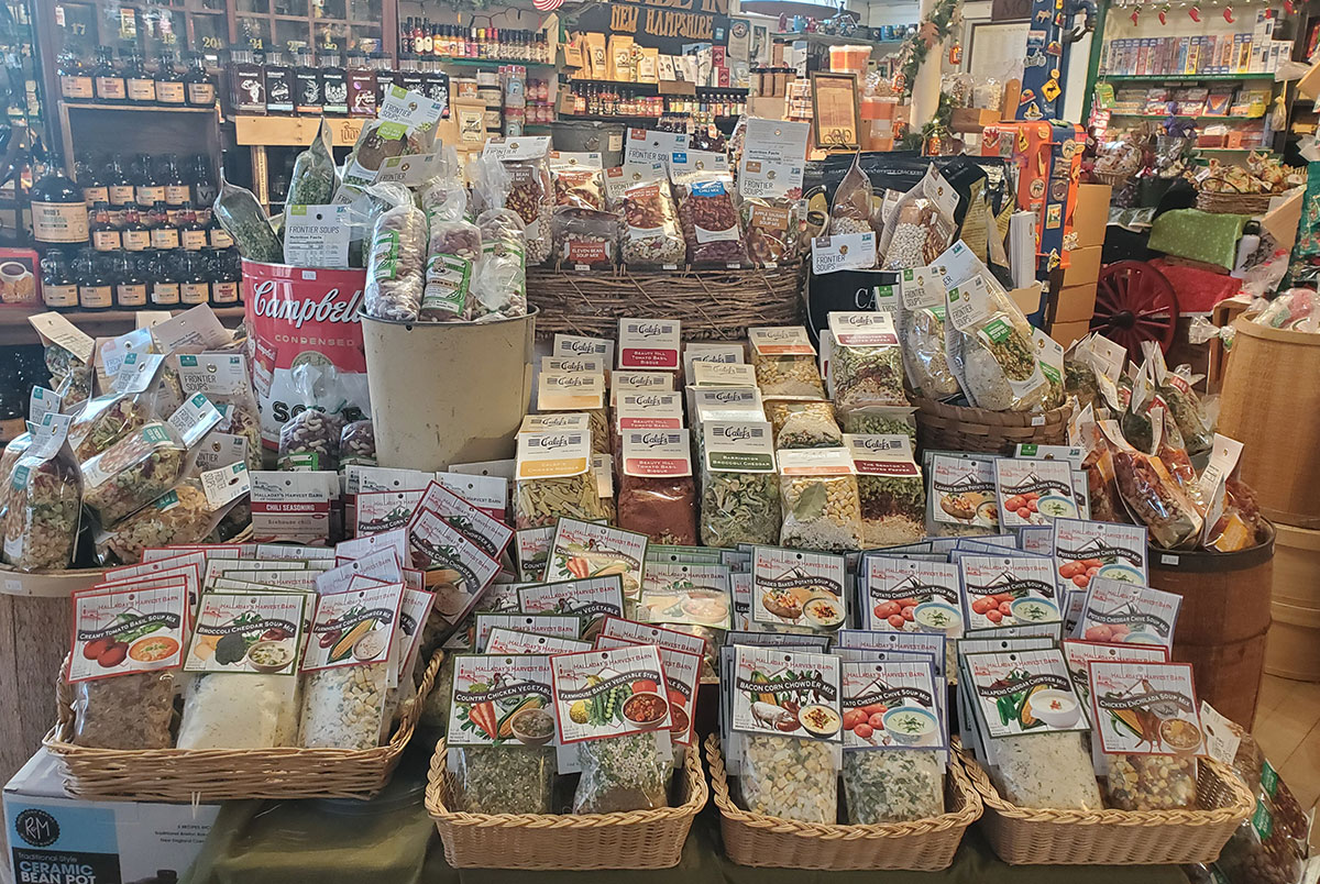 Calef's Soup Mix display at the store in Barrington, NH