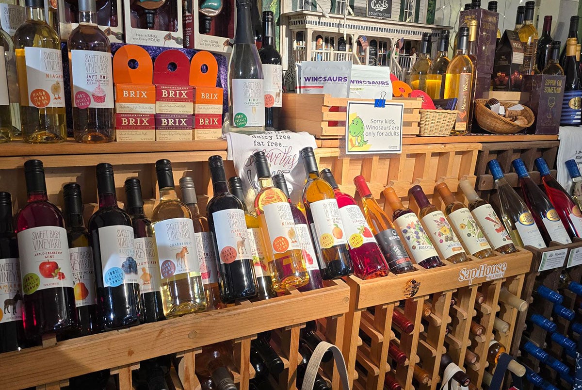 Calef's local wine selection